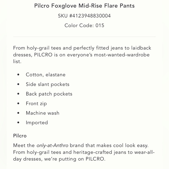 Pilcro Foxglove Mid-Rise Flare Pants - Picture 4 of 8